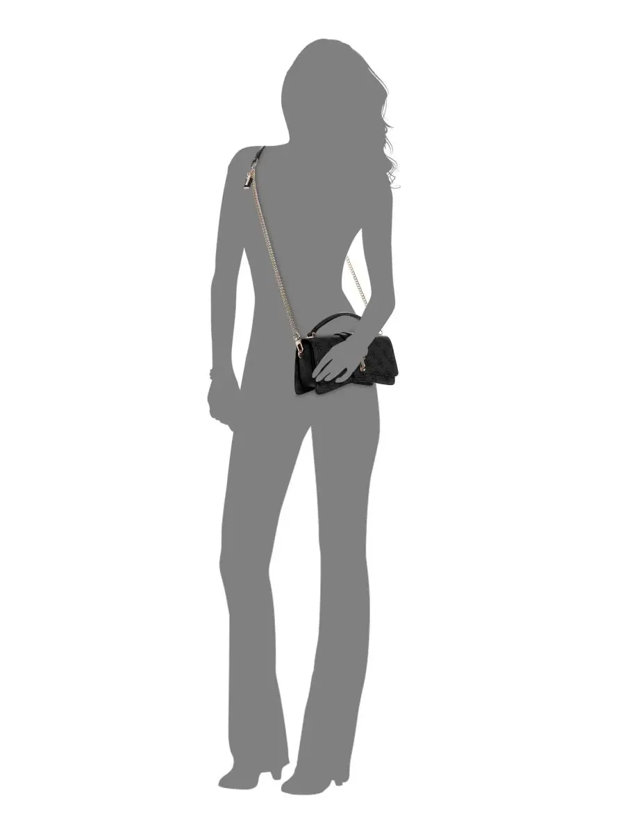 Сумка через плечо с клапаном, топ-хендл, с логотипом, Yvonne Logo GUESS — 4