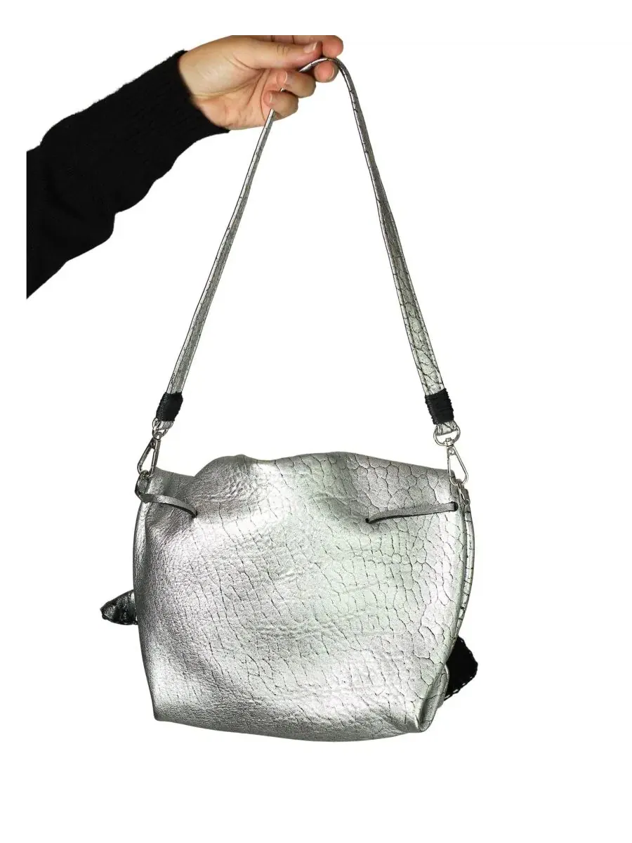 Сумка-шопер из ягнячьей кожи с двумя съемными ремнями Medium Butterfly Lambskin Bag Carlos Falchi — изображение 6 из 9