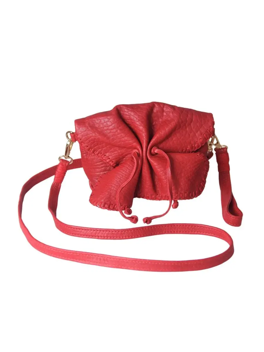 Сумка-трансформер Mini Butterfly Lambskin Leather Carlos Falchi — красный