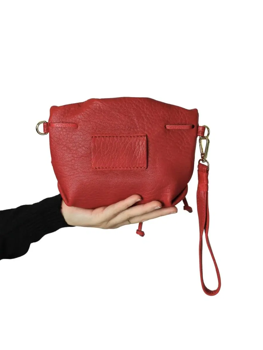 Сумка-трансформер Mini Butterfly Lambskin Leather Carlos Falchi — изображение 3 из 11, красный