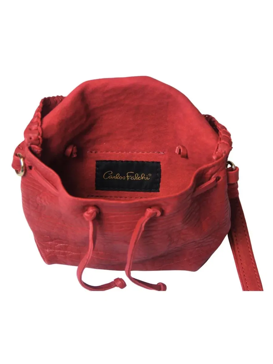 Сумка-трансформер Mini Butterfly Lambskin Leather Carlos Falchi — изображение 6 из 11, красный