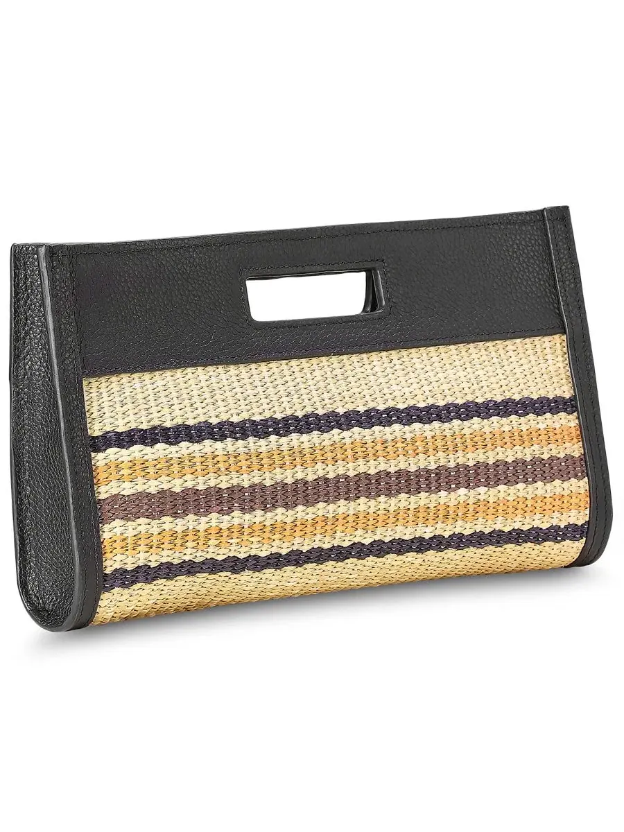 Клатч из рафии Remy Raffia Medium Clutch Handbag GiGi New York — изображение 3 из 3, натуральный мульти