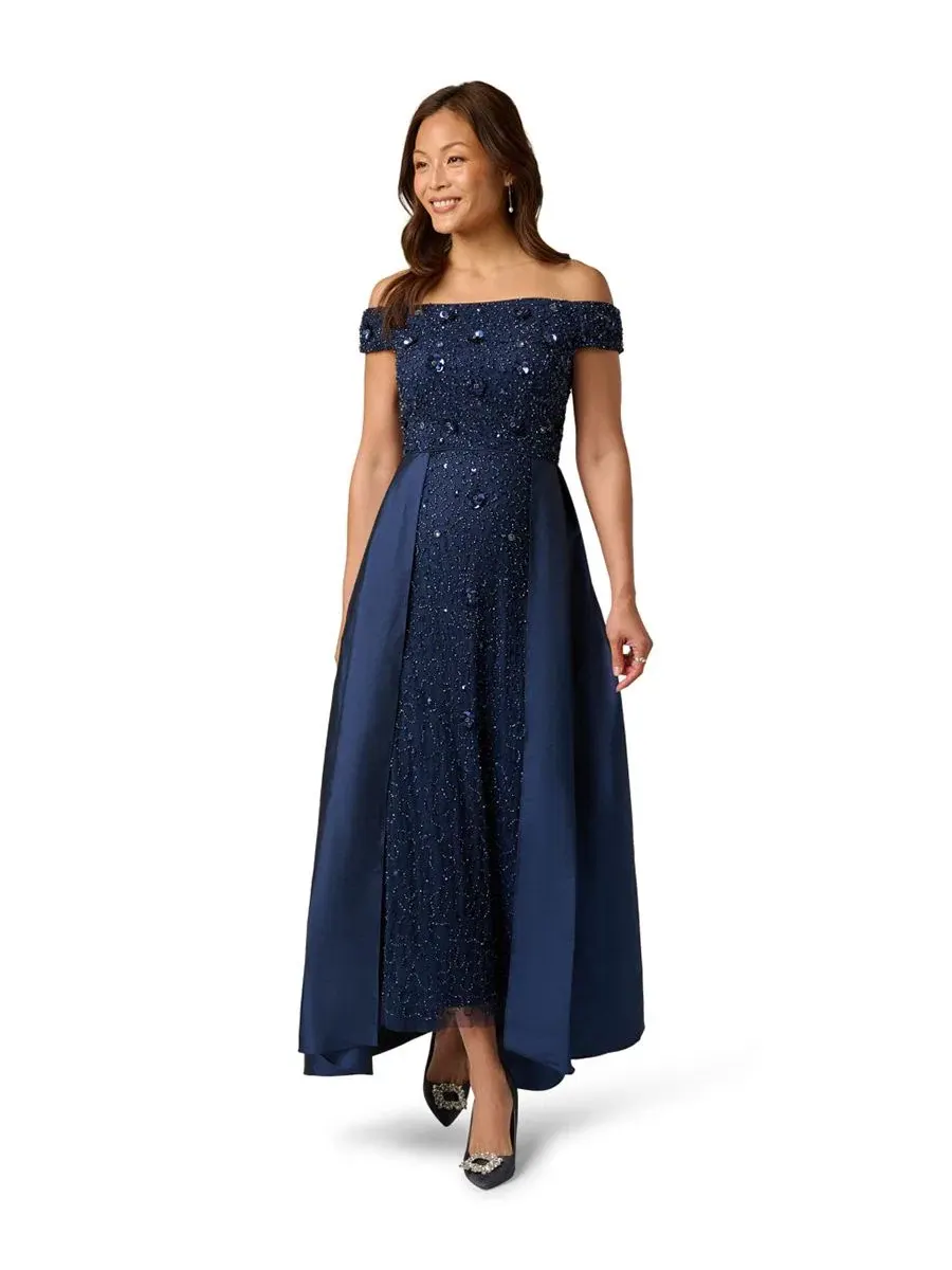 Вечернее платье с бисером и тафтой, модель Beaded Taffeta Overlay Ball Gown Adrianna Papell