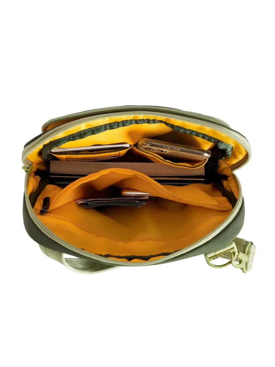 Противокражная сумка The Voyages Slim Crossbody Travelon — изображение 4 из 12, оливковый