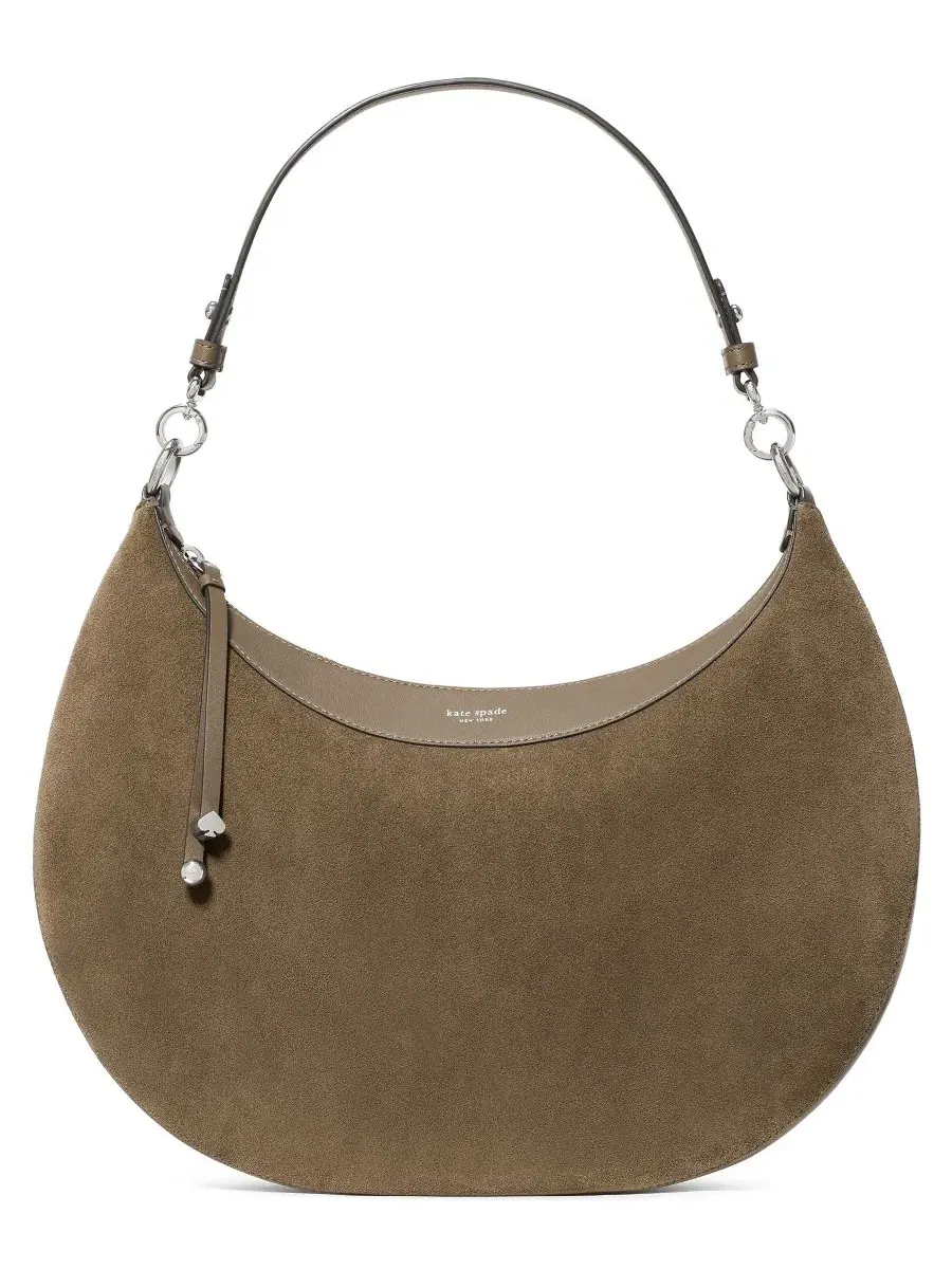 Сумка через плечо Liv Suede Large Shoulder Handbag kate spade new york — изображение 1 из 6, бежевый