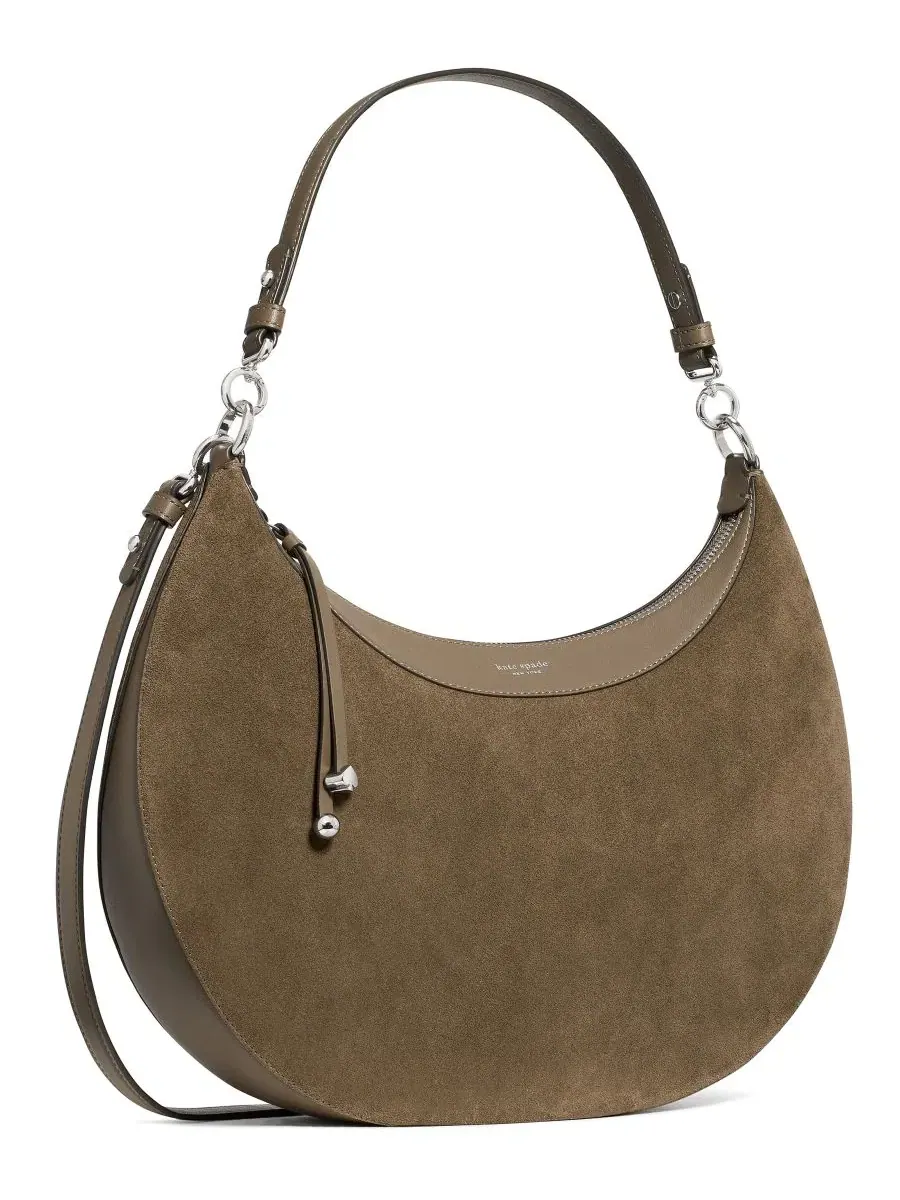 Сумка через плечо Liv Suede Large Shoulder Handbag kate spade new york — изображение 3 из 6, бежевый