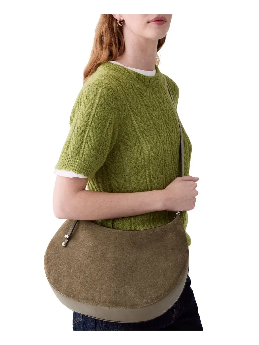 Сумка через плечо Liv Suede Large Shoulder Handbag kate spade new york — изображение 6 из 6, бежевый