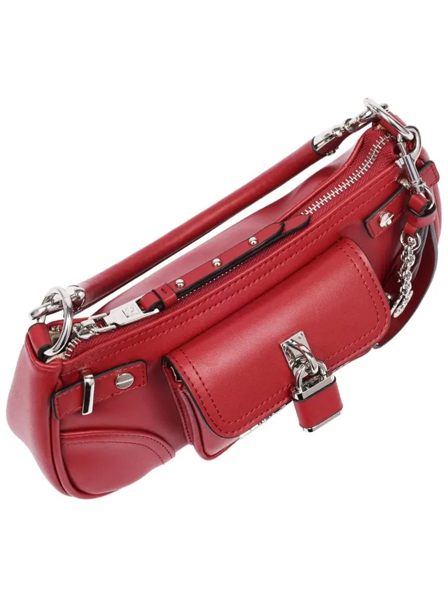 Сумка через плечо с цепочкой и замком, модель Moto Shoulder Bag True Religion — изображение 5 из 8, темный джинсовый синий