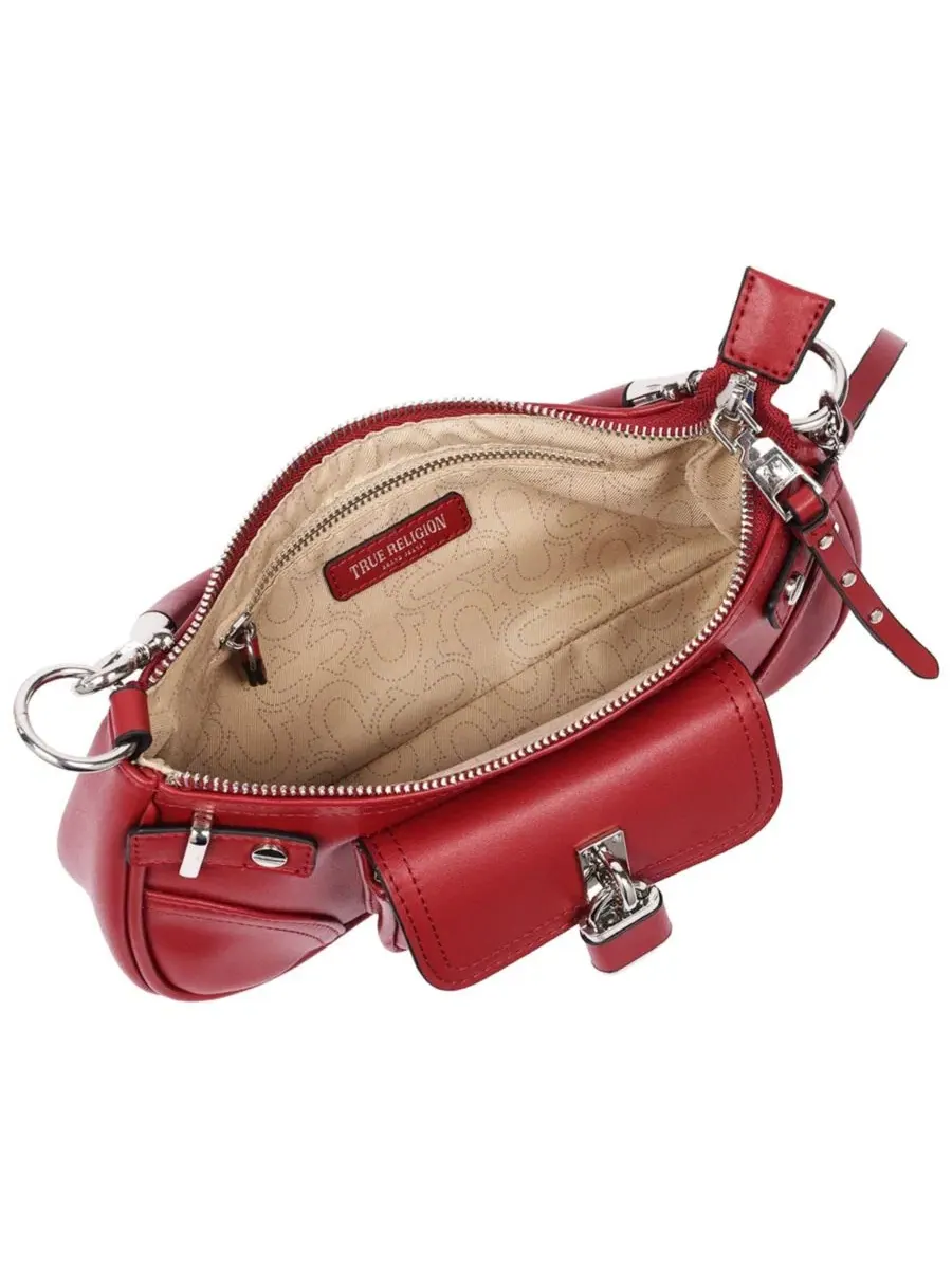 Сумка через плечо с цепочкой и замком, модель Moto Shoulder Bag True Religion — изображение 6 из 8, темный джинсовый синий