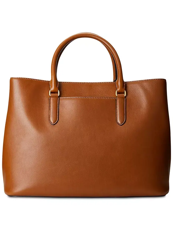 Женская сумка-сатчел Marcy Large из гладкой натуральной кожи Lauren Ralph Lauren — изображение 4 из 11, бежевый