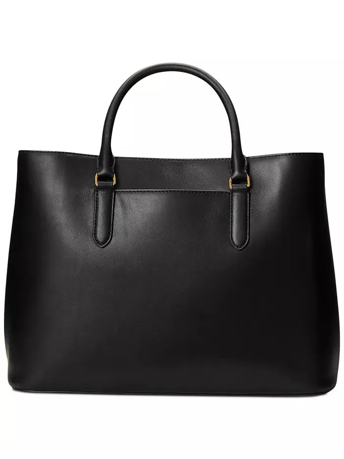 Женская сумка Marcy Satchel из гладкой натуральной кожи большого размера Lauren Ralph Lauren — изображение 4 из 11, черный