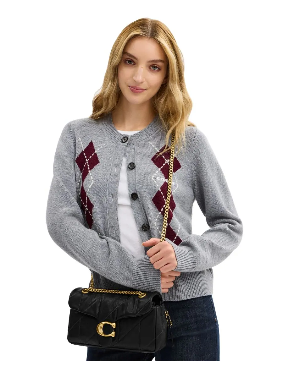 Сумка через плечо COACH Slouch Tabby Medium из стеганой кожи — изображение 2 из 10, черный