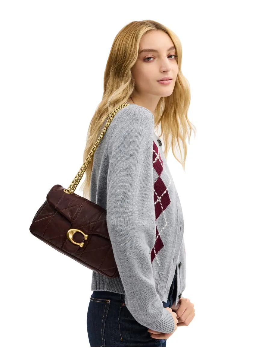 Сумка через плечо COACH Tabby Medium из стеганой кожи — изображение 3 из 10, коричневый