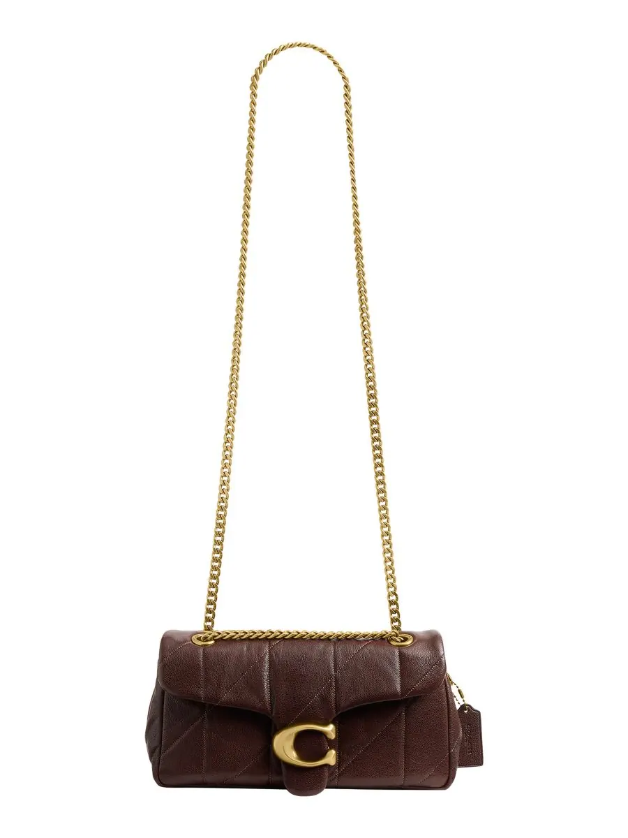Сумка через плечо COACH Tabby Medium из стеганой кожи — изображение 9 из 10, коричневый