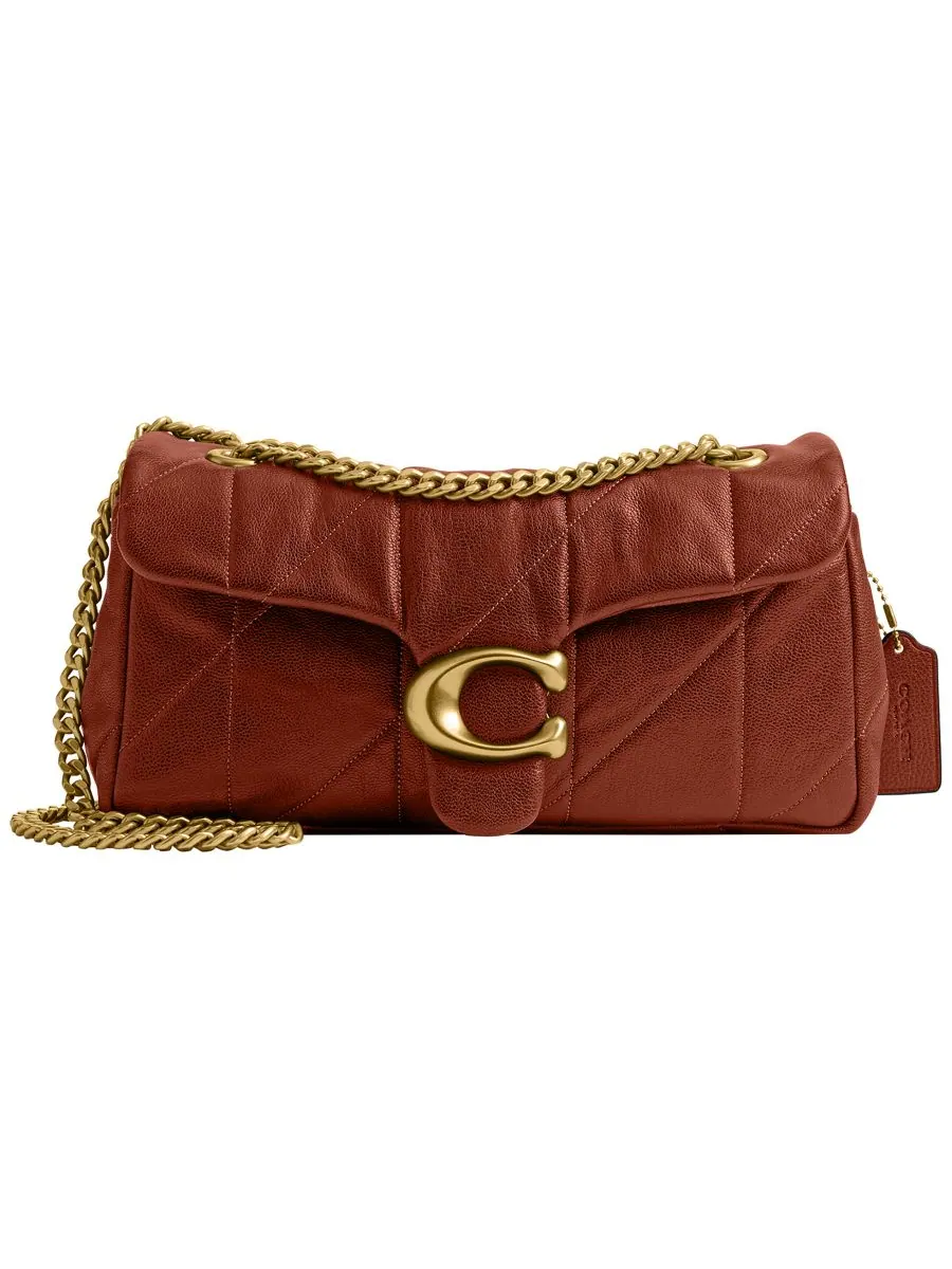 Сумка через плечо COACH Slouch Tabby Medium из стеганой кожи