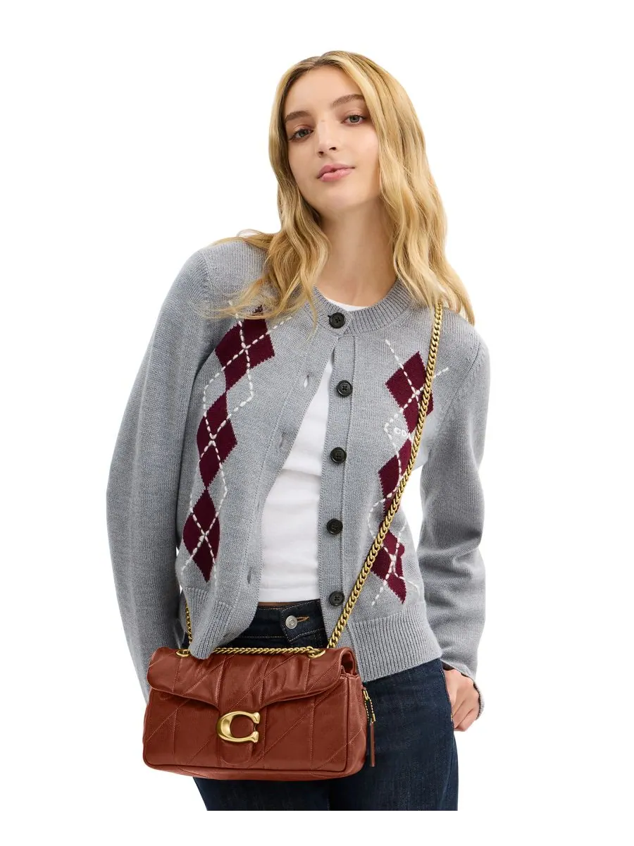 Сумка через плечо COACH Slouch Tabby Medium из стеганой кожи — изображение 2 из 10, коричневый