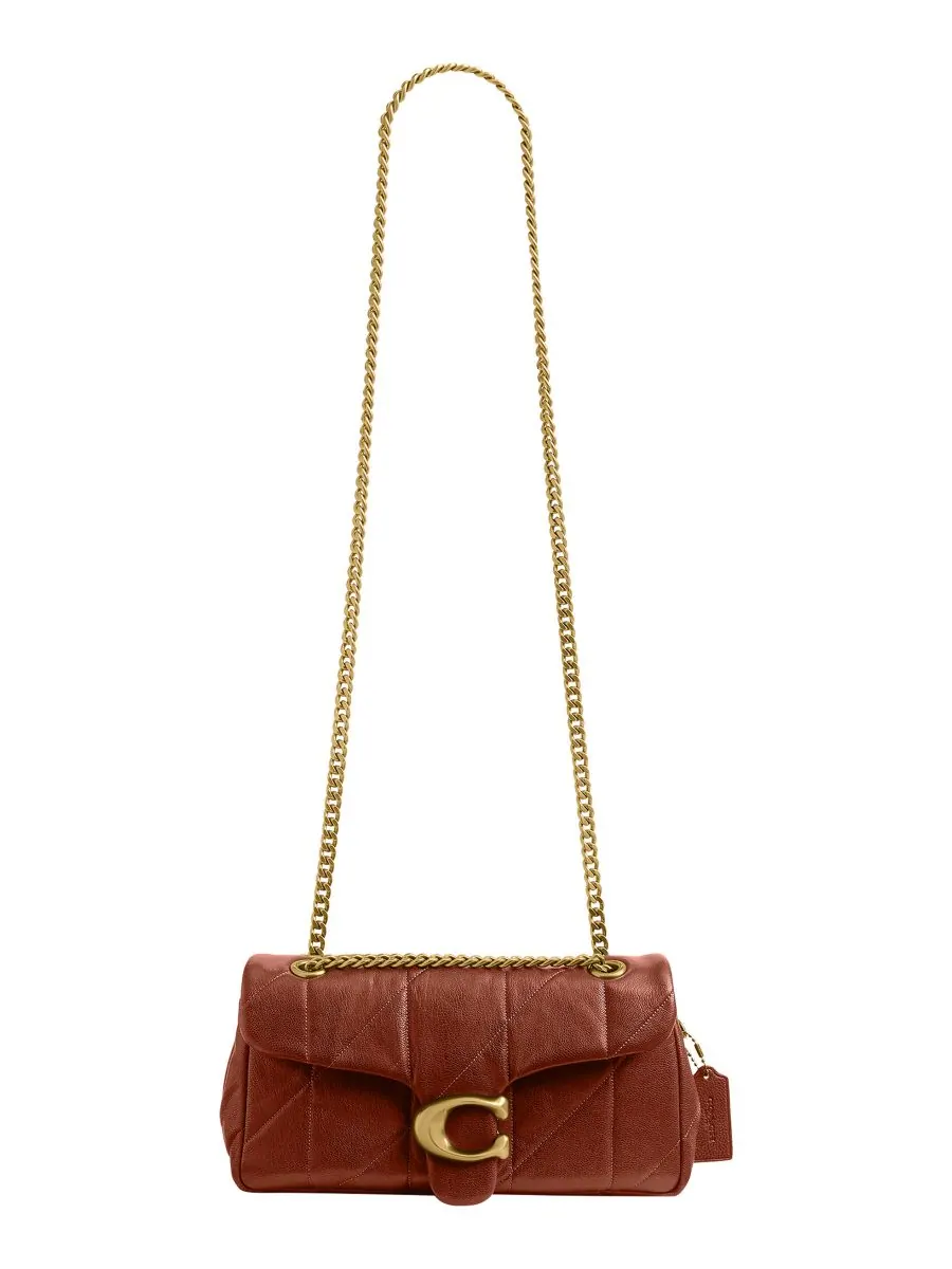 Сумка через плечо COACH Slouch Tabby Medium из стеганой кожи — изображение 9 из 10, коричневый
