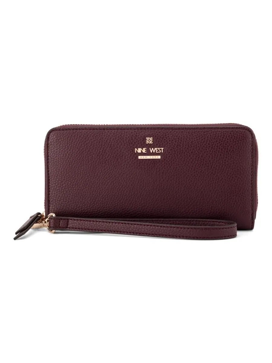Кошелек-клатч с запястьем Luela Zip Around Nine West — изображение 1 из 4, черничный