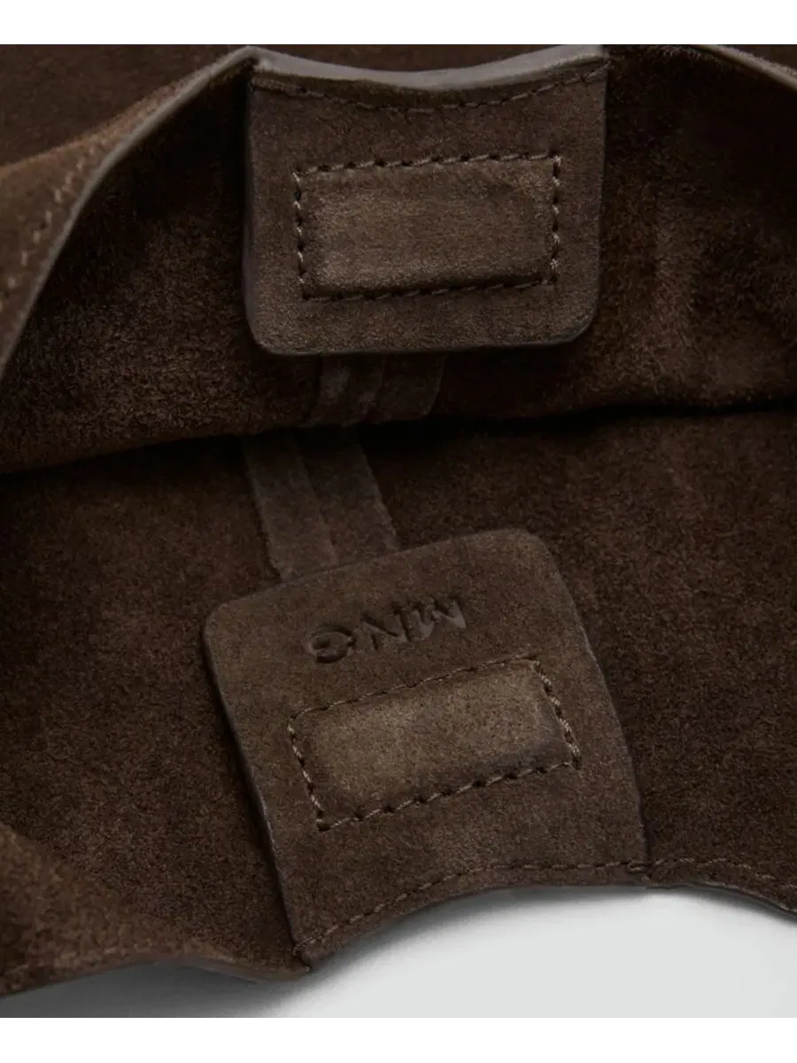 Сумка небольшая на плечо из кожи Split Leather MANGO — изображение 5 из 5, шоколад