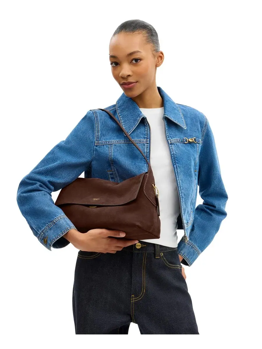 Сумка через плечо Chelsea Large Suede COACH — изображение 6 из 7, коричневый