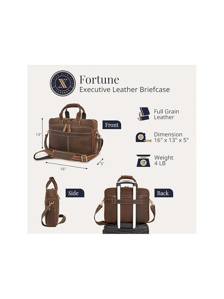 Тонкий кожаный портфель - элегантный и стильный - идеально подходит для повседневного использования — 2