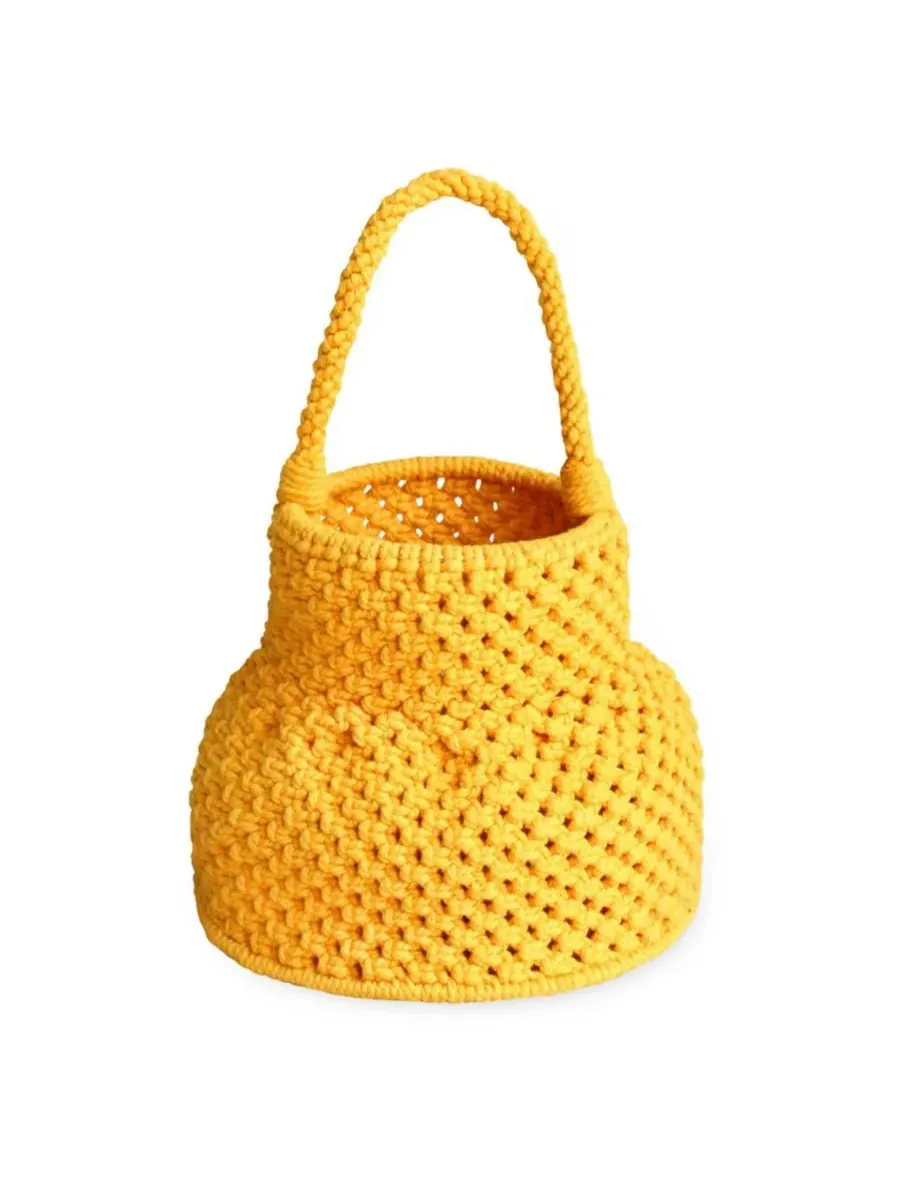 Brunna.co Корзинка-пакет PETITE NAGA из макраме — желтый