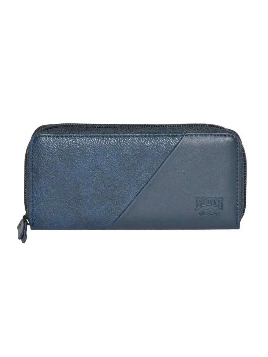 Компактный кошелек с застежкой-молнией Everglade Collection Slim Zipper Round Wallet Roots