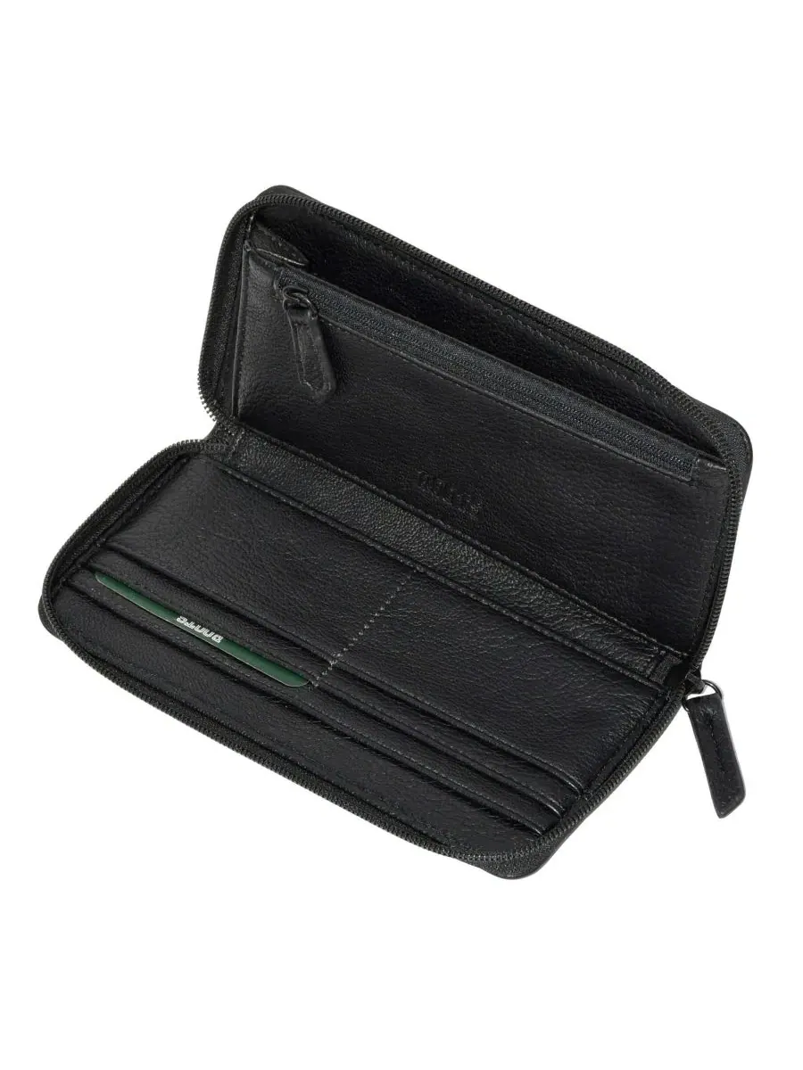 Компактный кошелек с застежкой-молнией Everglade Collection Slim Zipper Round Wallet Roots — изображение 8 из 9, синий