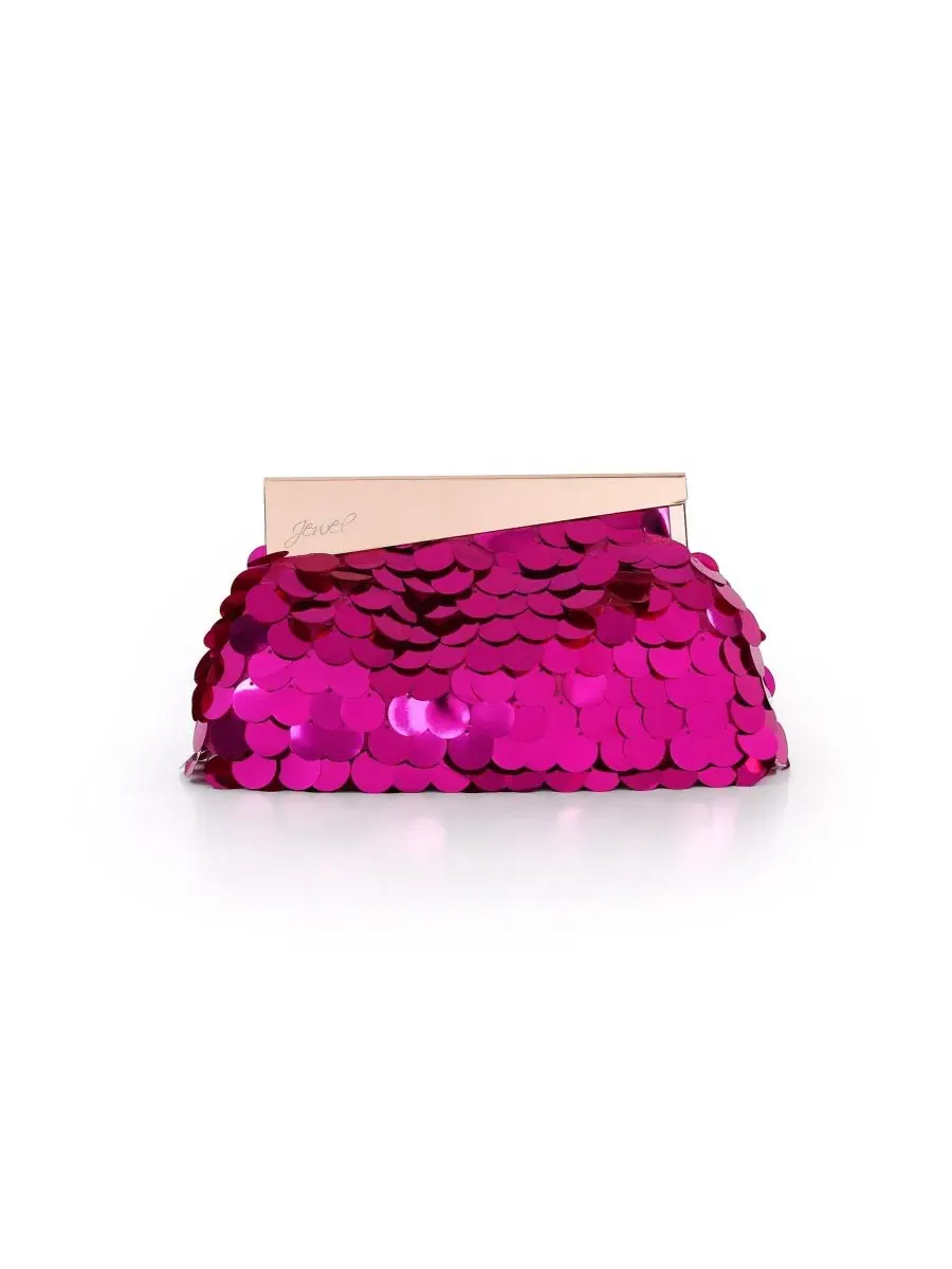 Клатч с пайетками Jewel Asymmetric Edie Pouch Jewel Badgley Mischka