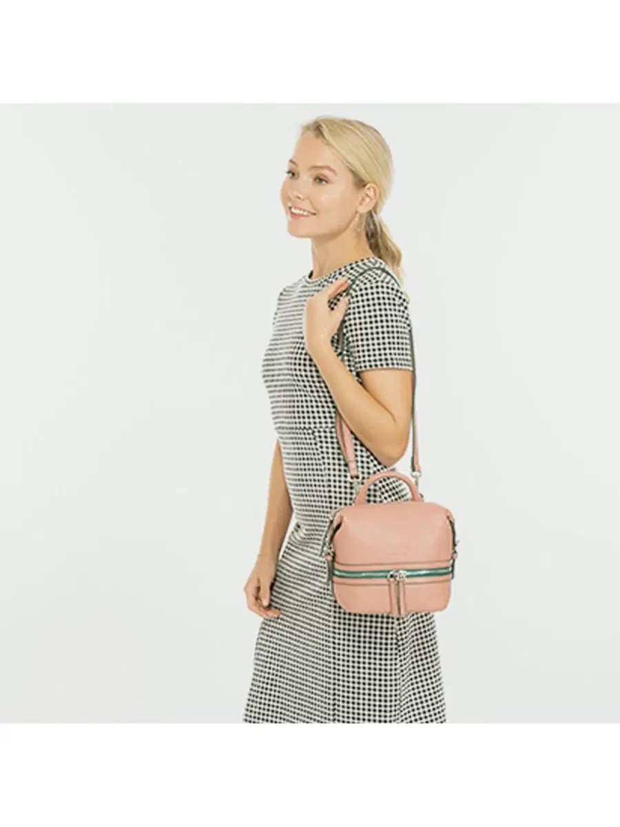 Женский кожаный рюкзак-сумка Ashely Convertible Shoulder Crossbody Bag SUSU — изображение 5 из 8, розовый/розовый/розовый