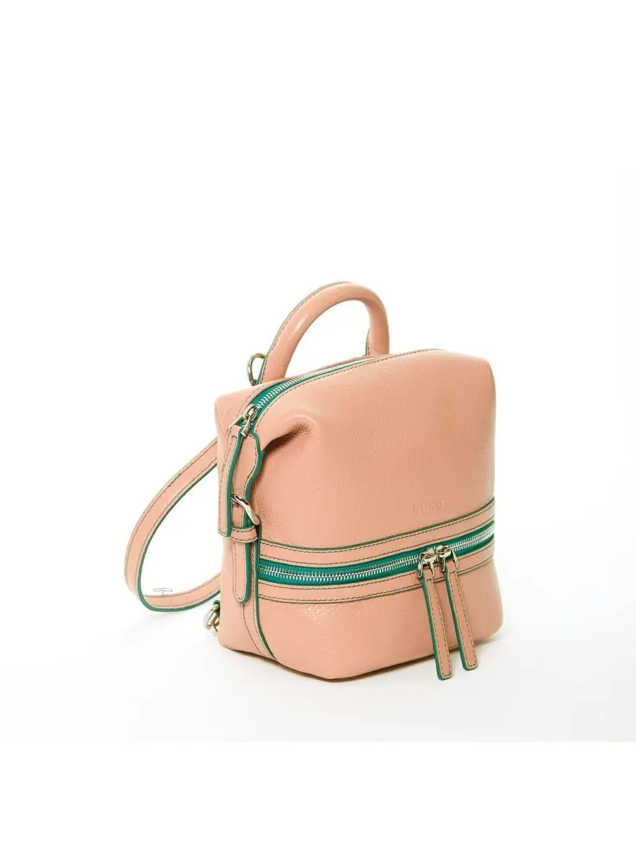 Женский кожаный рюкзак-сумка Ashely Convertible Shoulder Crossbody Bag SUSU — изображение 6 из 8, розовый/розовый/розовый
