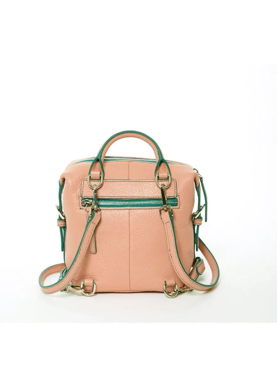 Женский кожаный рюкзак-сумка Ashely Convertible Shoulder Crossbody Bag SUSU — изображение 7 из 8, розовый/розовый/розовый