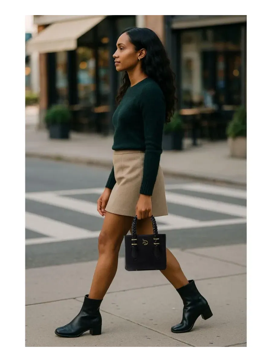 Сумка-тоут с золотой фурнитурой Boxy Tote Mèsan — изображение 2 из 8, черный