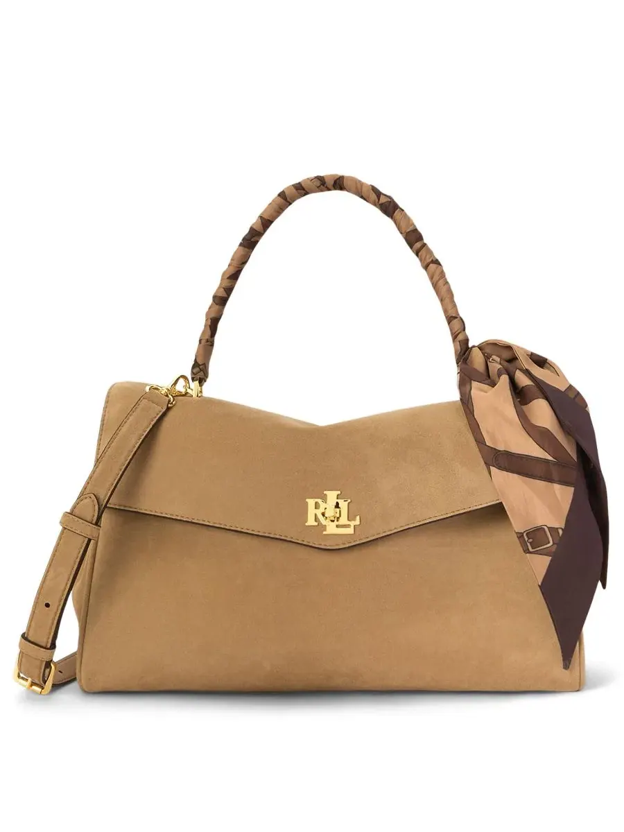 Сумка-шопер Farrah Suede Scarf Trim Medium Soft Satchel Lauren Ralph Lauren