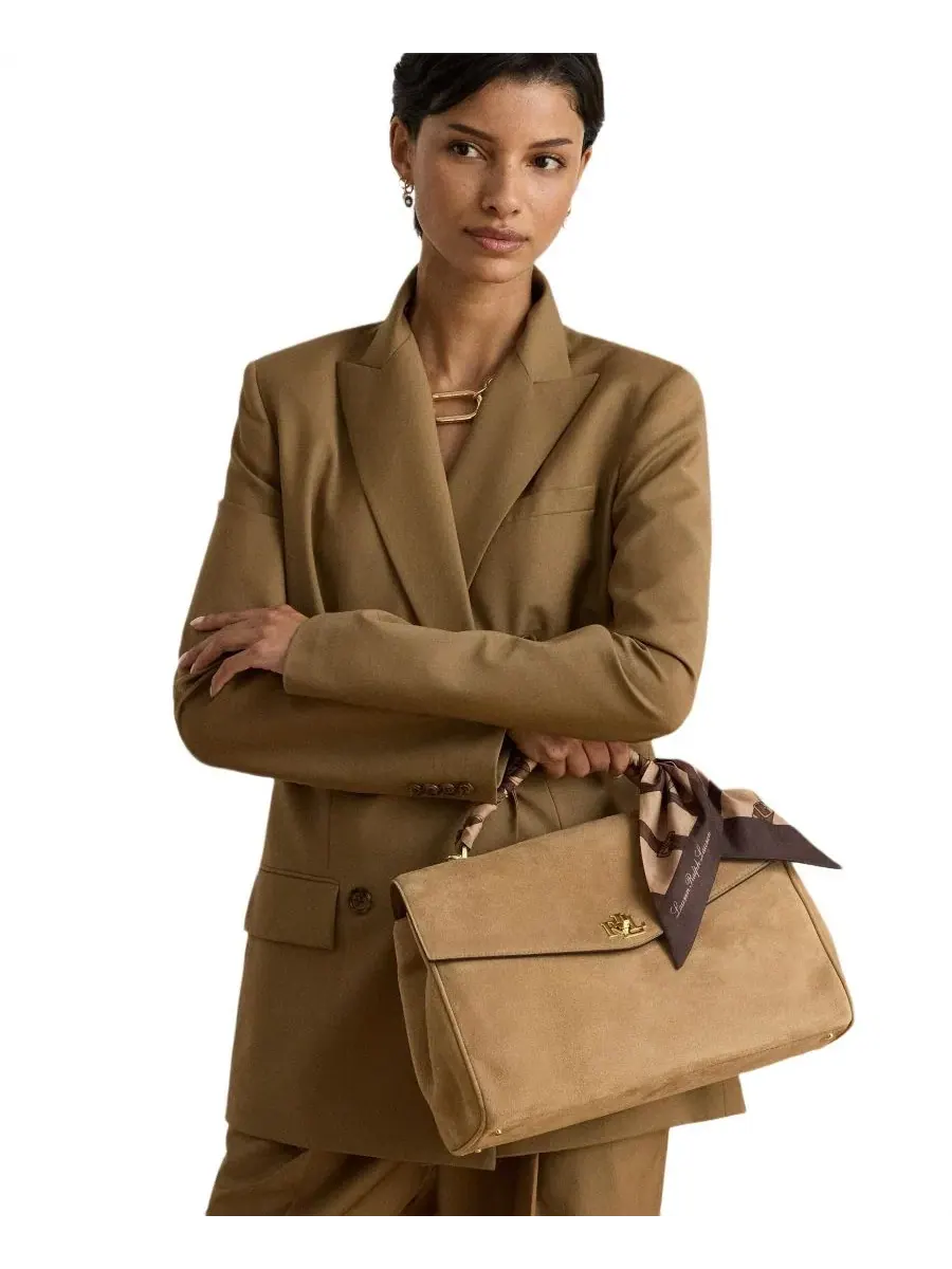 Сумка-шопер Farrah Suede Scarf Trim Medium Soft Satchel Lauren Ralph Lauren — изображение 2 из 7, мульти