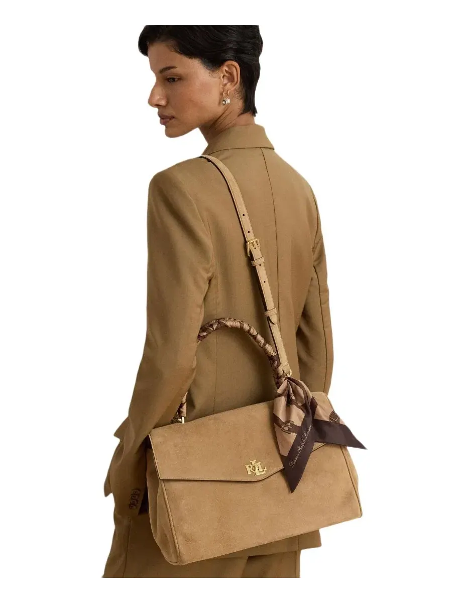 Сумка-шопер Farrah Suede Scarf Trim Medium Soft Satchel Lauren Ralph Lauren — изображение 3 из 7, мульти