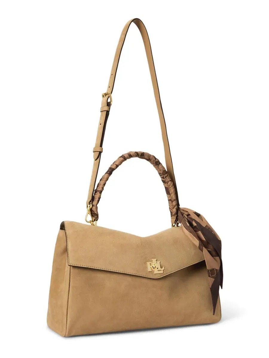 Сумка-шопер Farrah Suede Scarf Trim Medium Soft Satchel Lauren Ralph Lauren — изображение 5 из 7, мульти