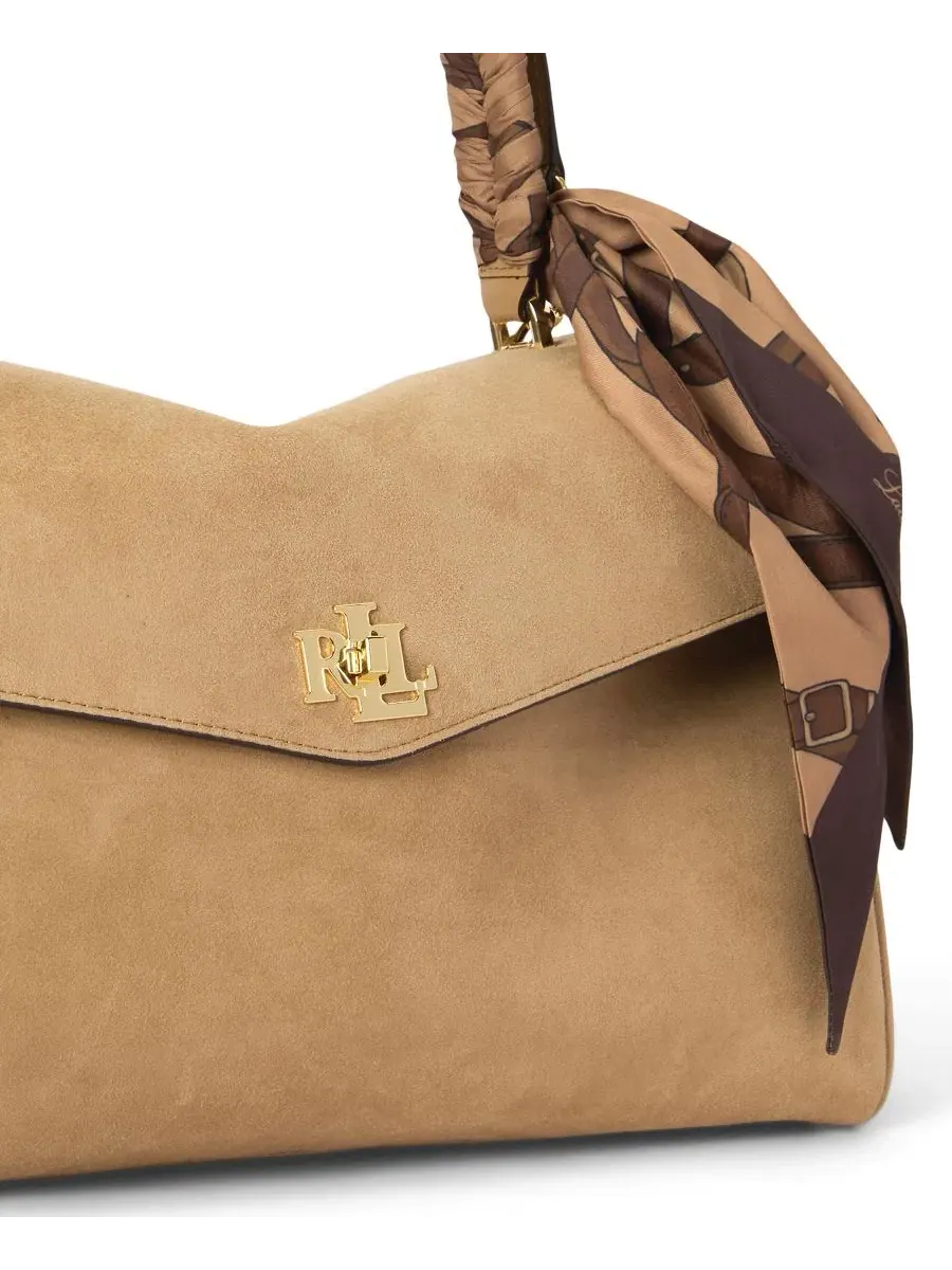 Сумка-шопер Farrah Suede Scarf Trim Medium Soft Satchel Lauren Ralph Lauren — изображение 7 из 7, мульти
