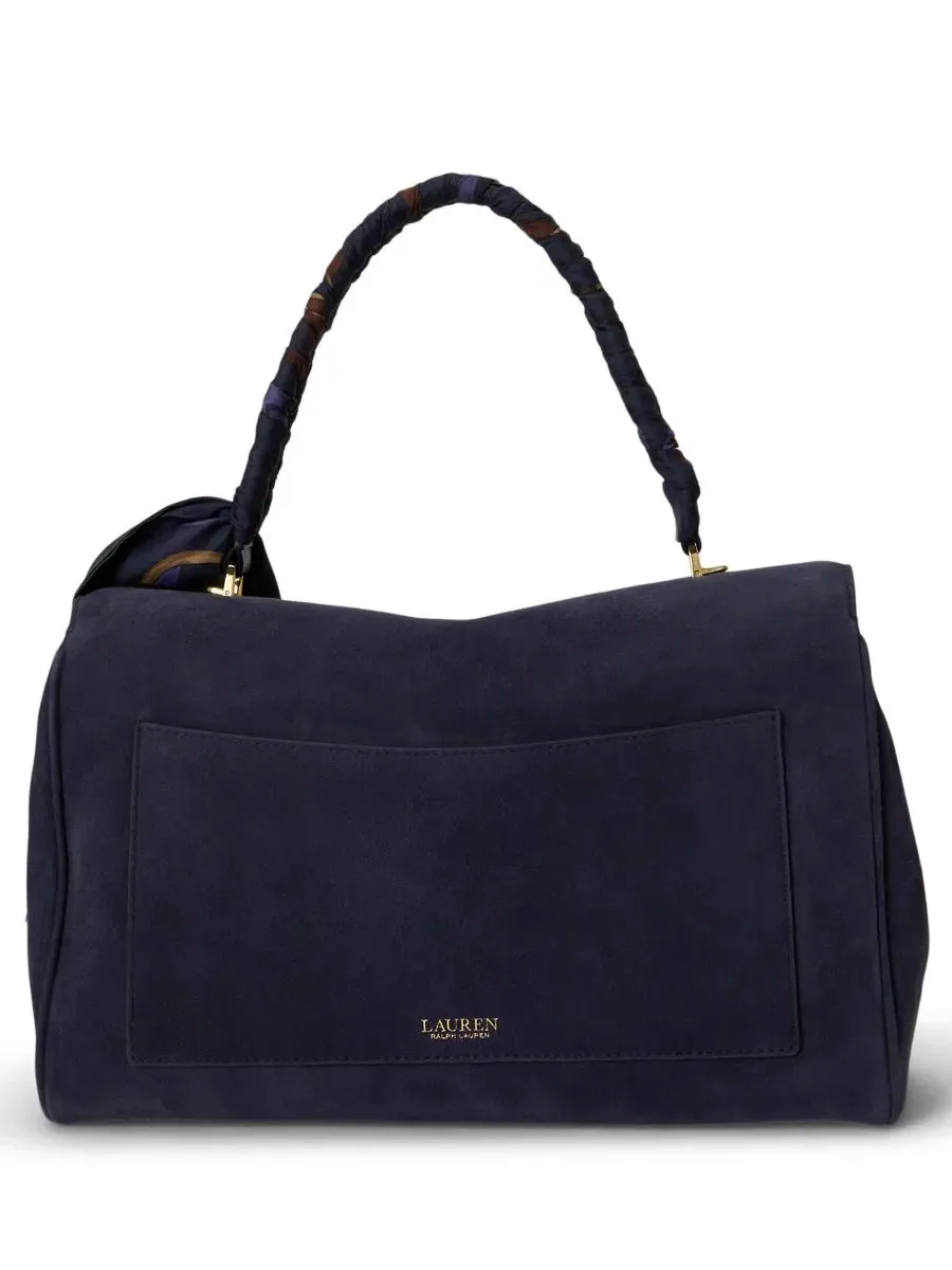 Сумка-шопер из кожи с шарфом Farrah Suede Scarf Trim Medium Soft Satchel Lauren Ralph Lauren — изображение 2 из 5