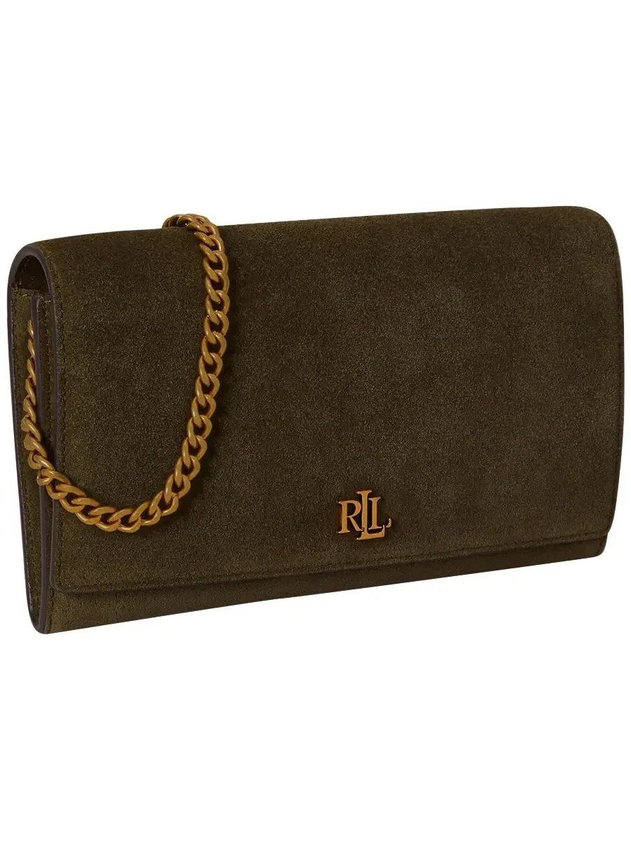 Сумка кроссбоди из замши Adair II Medium Lauren Ralph Lauren — изображение 3 из 5, зеленый