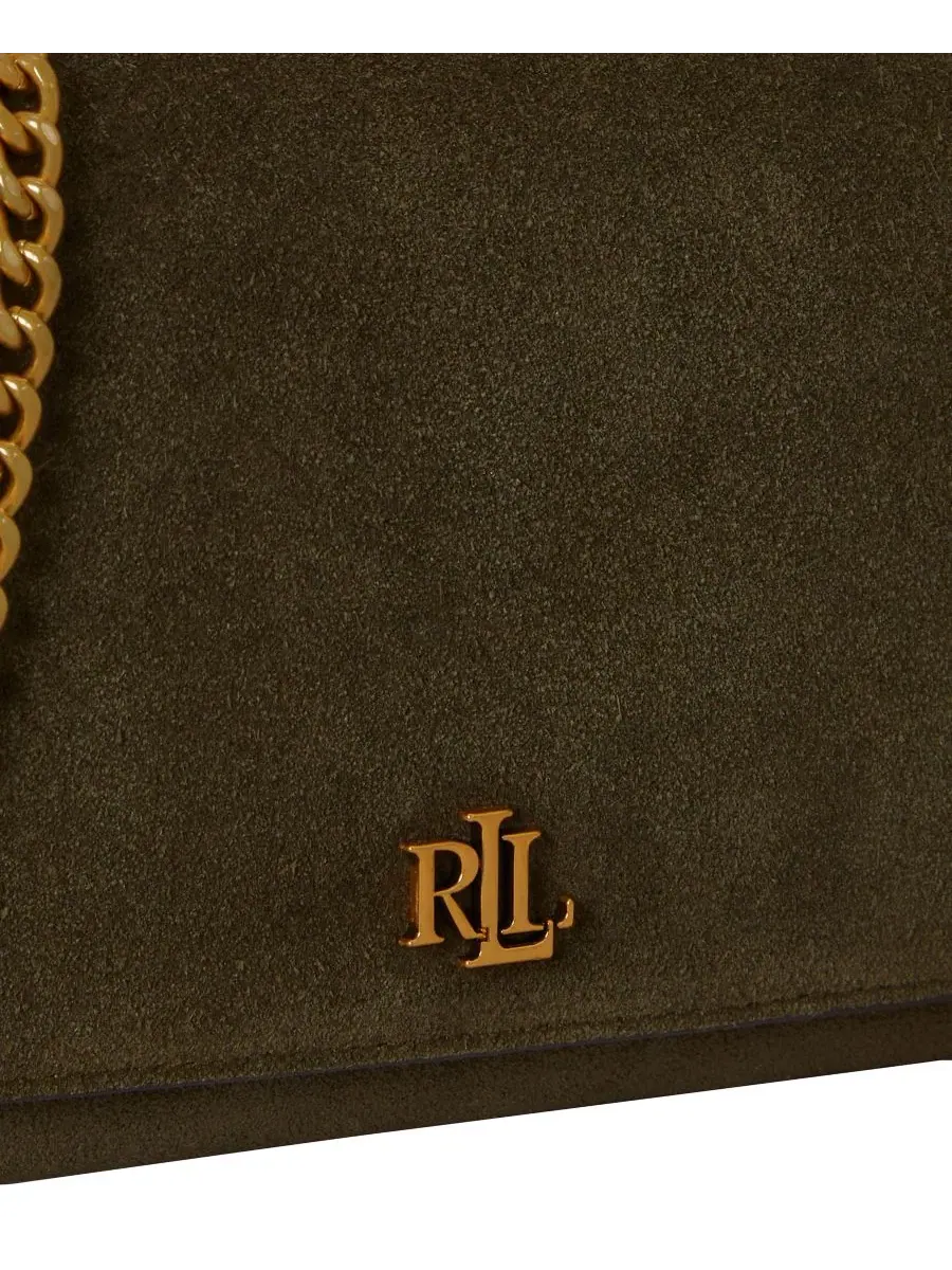Сумка кроссбоди из замши Adair II Medium Lauren Ralph Lauren — изображение 5 из 5, зеленый