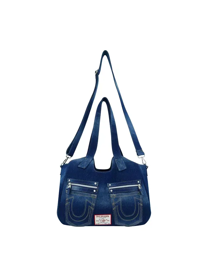 Сумка-почтальон Horseshoe Stitch из темного денима True Religion