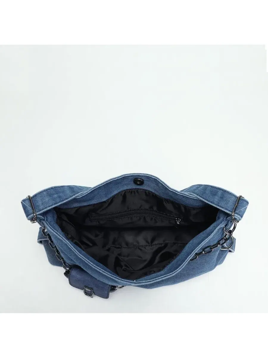Джинсовая сумка-хобо с цепочкой, модель Drift Hobo Bag SUSU — изображение 5 из 5
