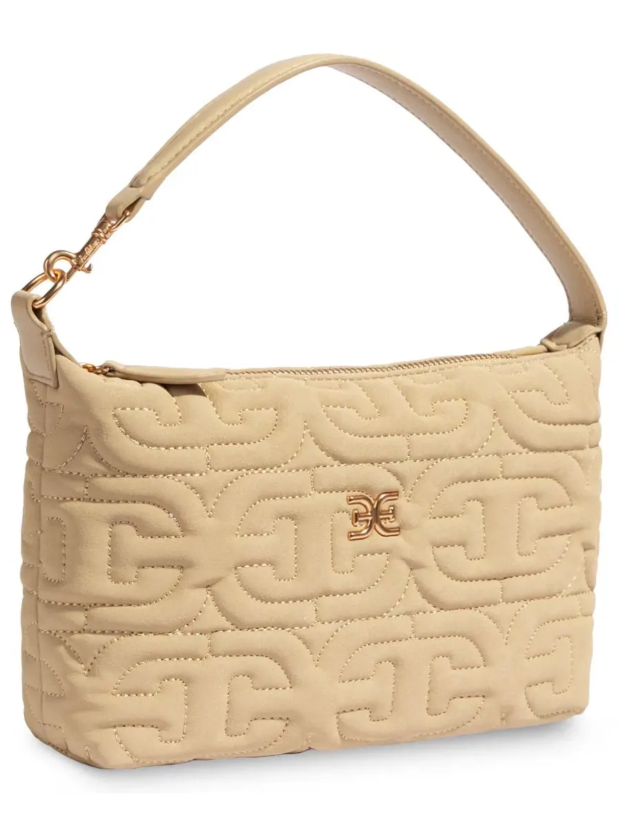 Женская сумка через плечо с квилтингом Ethyl Quilted Zip-Top Demi Sam Edelman — изображение 3 из 7, светлый бежевый
