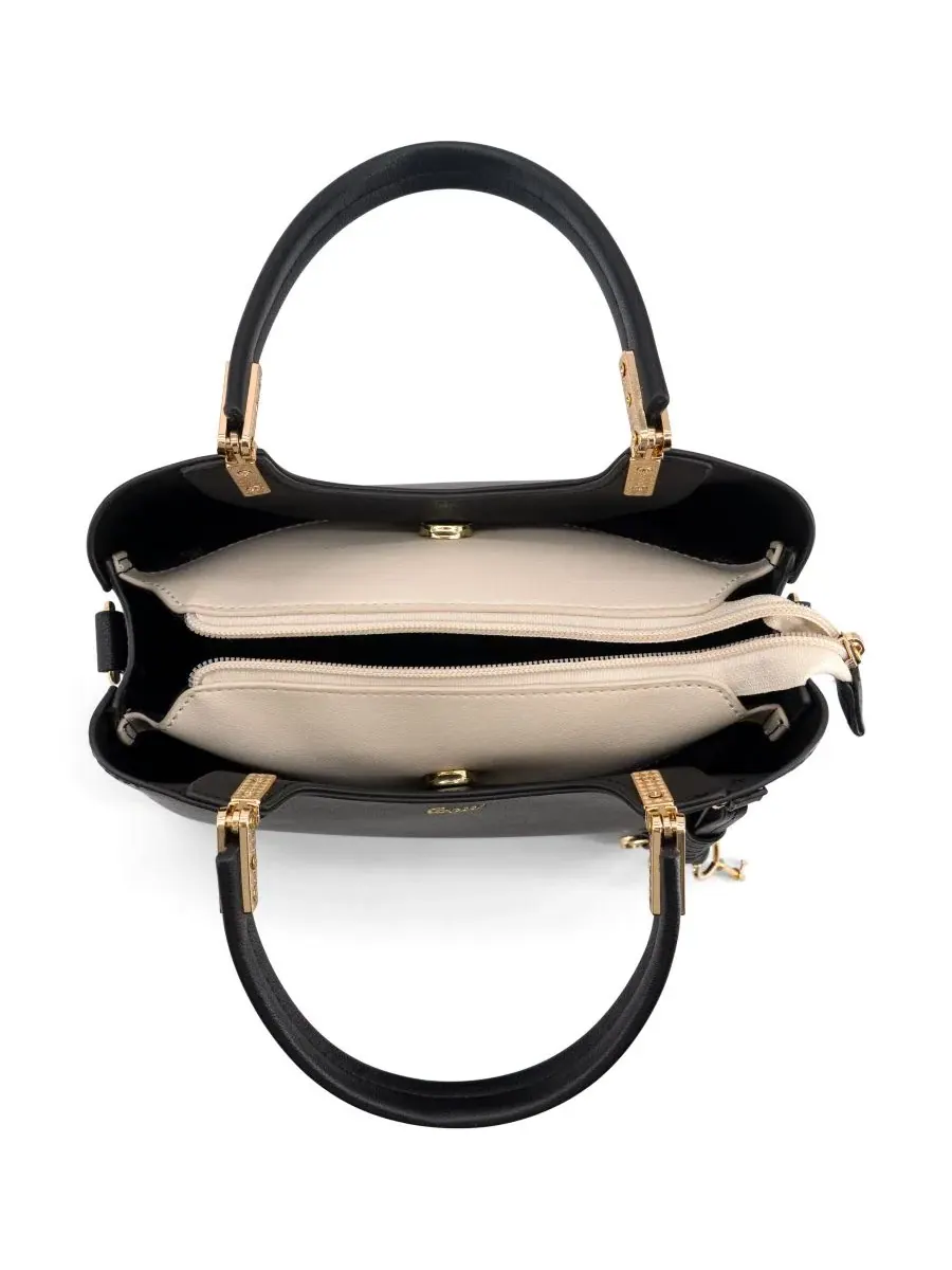 Компактная сумка-тоут с сердечком-подвеской Lina Small Top Handle Tote Handbag LIKE DREAMS — изображение 4 из 6, черный
