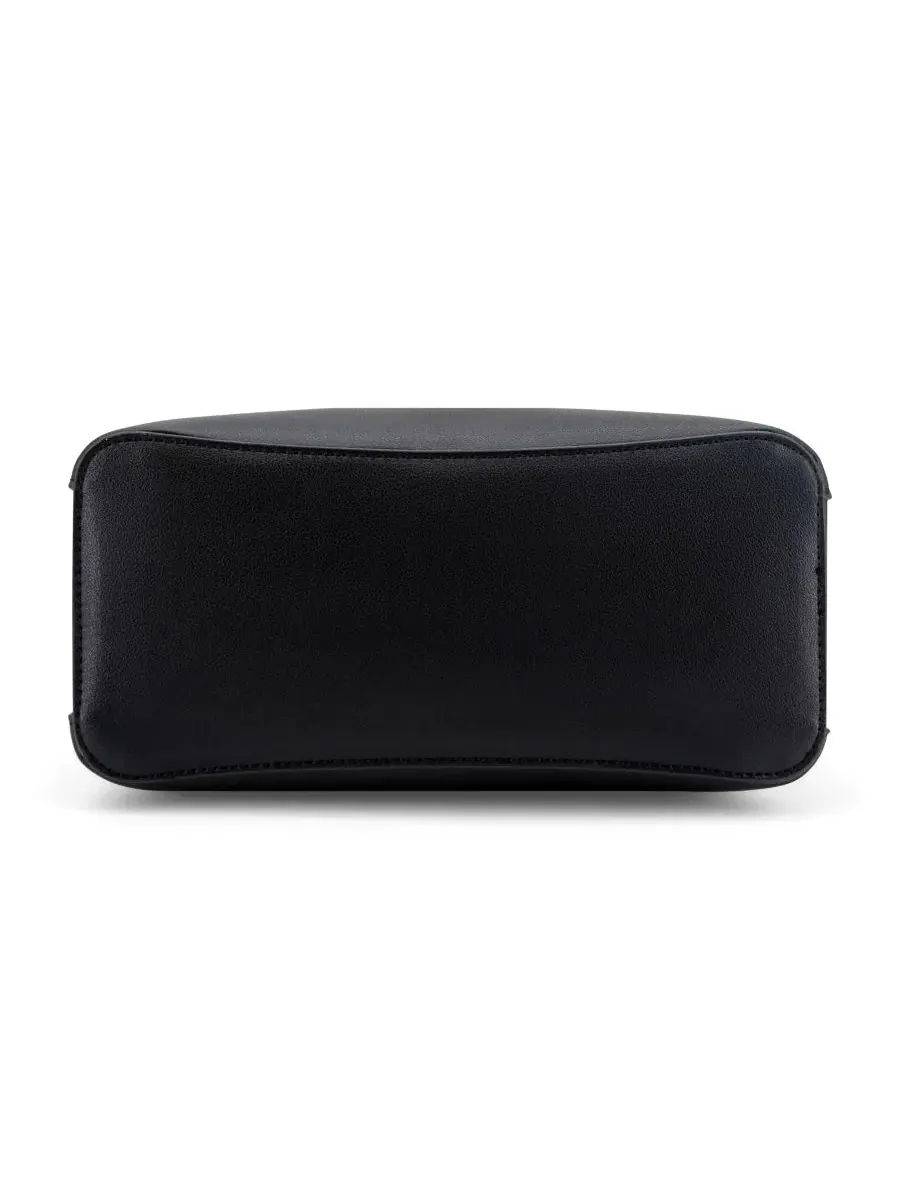 Компактная сумка-тоут с сердечком-подвеской Lina Small Top Handle Tote Handbag LIKE DREAMS — изображение 5 из 6, черный