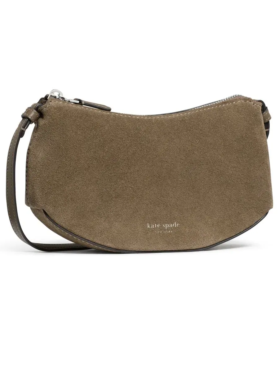 Сумка через плечо из замши Loop Suede Small Crossbody kate spade new york — изображение 2 из 5, бежевый