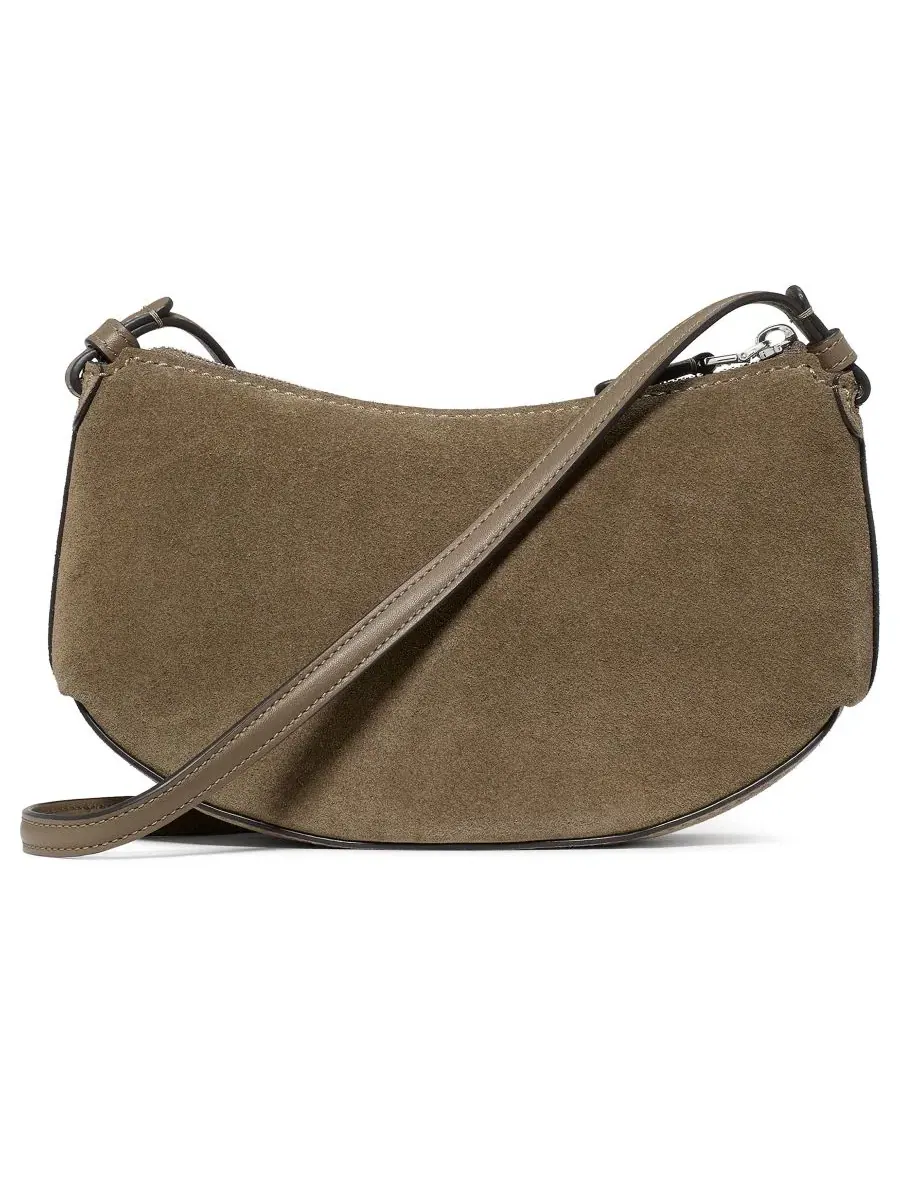 Сумка через плечо из замши Loop Suede Small Crossbody kate spade new york — изображение 3 из 5, бежевый
