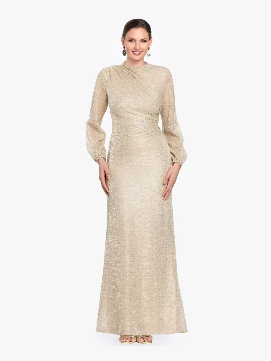 Вечернее платье с длинным рукавом Petite Bell Long-Sleeve Gown Betsy & Adam