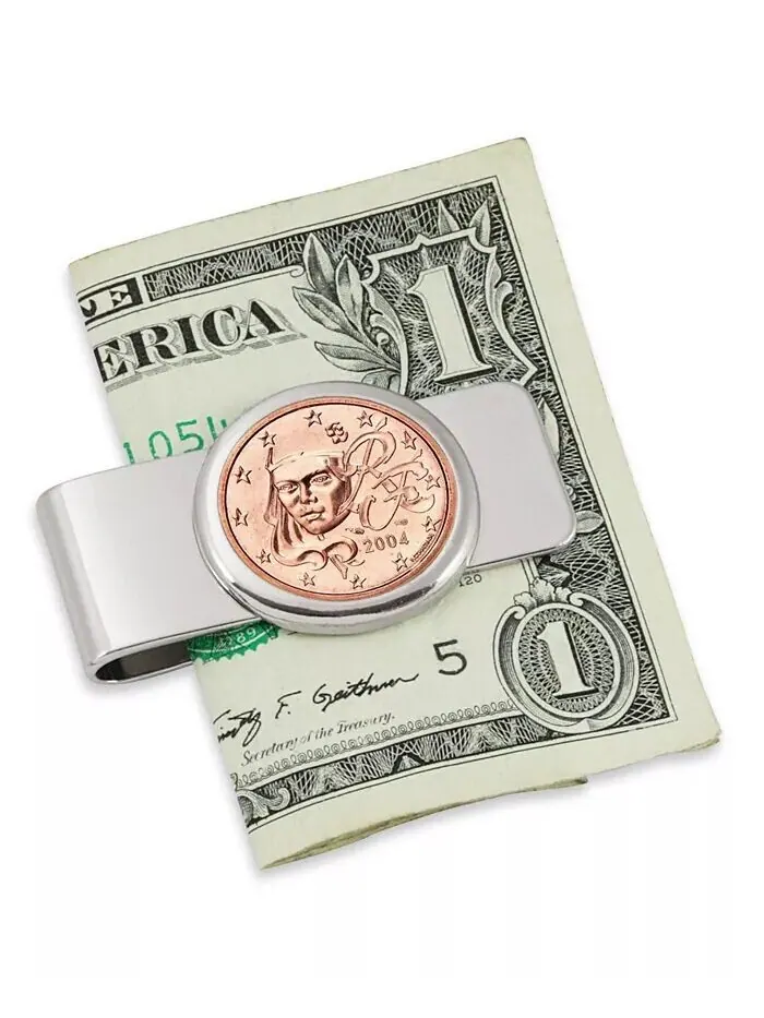 Мужской французский зажим для монет Марианна в пять евроцентов American Coin Treasures
